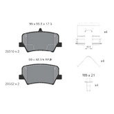 Rear Brake Pad 31687033 2051001 P86032 Compatible With VOLVO XC40 536