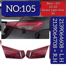 Dicky Light Compatible With MERCEDES BENZ GLC X253 2020-2021 Dicky Light Left A2139064608 & Right A2139064708 Tag-DLM-105