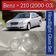 Front Headlight Glass Compatible with MERCEDES BENZ E-CLASS W210 (2000-2003)