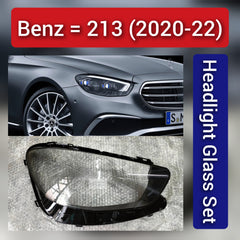 Front Headlight Glass Compatible with Mercedes-Benz E-CLASS W213 (2020-2022).