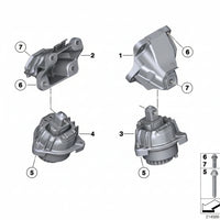 Engine Mount Set Left 22116796547 22116777363 & Right 22116796548 22116777364 Compatible With BMW F01 F02