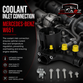 Coolant Inlet Connection 6512006000 6512001656 6512003900 A6512000456 A6512001056 For MERCEDES-BENZ M-CLASS W166 Tag-E-12