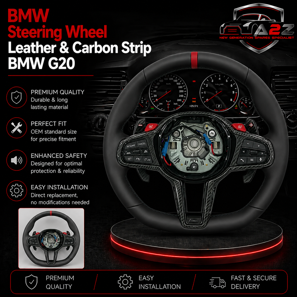 BMW Steering Wheel Leather & Carbon Strip Compatible With BMW G20