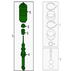 Rear Air Suspension Shock Absorber Strut Without Sensor RPD501090 Compatible With LAND ROVER DISCOVERY IV (L319) | LR4 & RANGE ROVER SPORT I (L320)