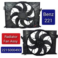 Engine Radiator Cooling Fan Assembly 2215000493 Compatible With MERCEDES-BENZ S-CLASS (W221, V221)