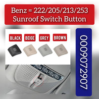 Biege Sunroof Window Switch Button Cover A0009072907 Compatible With MERCEDES BENZ C-CLASS W205 & E-CLASS W213 & S-CLASS W222 & GLC X253