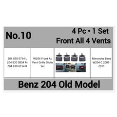 Front Air Conditioner Back Ac Vent Grille Outlet Tab Clip Slider Repair Kit 2048300754 2048300854 Compatible With MERCEDES-BENZ C-CLASS (W204) (Set Of 4)
