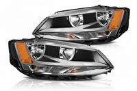 Headlight Headlamp Left Headlight Headlamp Left 5C7941005 & Right 5C7941006 (Without Blaster) Compatible With Volkswagen Jetta MK6 (LED)