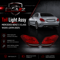 Tail Light Rear Lamp Compatible With MERCEDES-BENZ C-CLASS W205 (2019-2021) Tail Light Rear Lamp Left 2059064903 A2059064903 & Right 2059065003 A2059065003 Tag-TLM-109