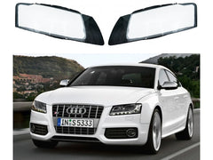Headlight Glass Set Left & Right Compatible With AUDI A5 (2007-2011)