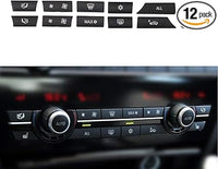 Heater Climate Control Button Cap, Smooth Air Conditioning Button Cover 61319313923-A 9313923 (Set Of 12) Compatible with BMW 5 Series (F10) & 5 Gran Turismo (F07)