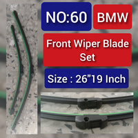 Front Wiper Blade Set (26'19 Inch) Compatible with BMW Tag-WBF-60
