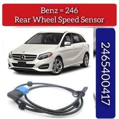 Rear Left/Right ABS Wheel Speed Sensor 2465400417 2469057603 2469059402 A2465400417 A2469059402 A2469057603 Compatible With MERCEDES-BENZ A-CLASS W176 & B-CLASS Sports Tourer W246 & CLA Coupe C117 & GLA-CLASS X156