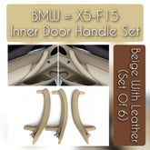 BMW X5 F15 inner door handle set with leather – 6-piece interior upgrade for 2013–2018 models, luxury replacement with OEM fit and finish