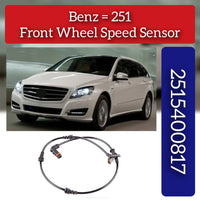 Front Left/Right ABS Wheel Speed Sensor A2515400817 A2514403737 A2514404937 A2514408013 A2515401117 A2519055700 A2545400817 Compatible With MERCEDES-BENZ R-CLASS W251