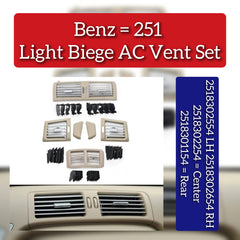 Light-Beige Ac Vent Grille Center 2518302254 & Right 2518302554 & Left 2518302654 & Rear 2518301154 Compatible With MERCEDES BENZ R-CLASS W251