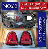 Tail Light Rear Lamp Set Left 63212757011 63212753625 & Right 63212757012 63212753626 Compatible With MINI Cooper R56 2011-2013 Tag No.62