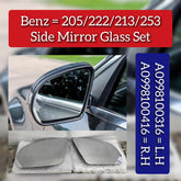 Side Rearview Wing Side Mirror Glass Left A0998100316 & Right A0998100416 Compatible With MERCEDES BENZ C-CLASS W205 & S-CLASS W222 & E-CLASS W213 & GLC X253