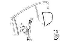 Rear Right Power Window Regulator 51357140590 Compatible with BMW 3 Series (E90)