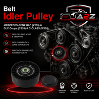 Belt Idler Pulley 0002021819 0039932196 6512002270 Compatible with MERCEDES-BENZ GLC (X253) & GLC Coupe (C253) & C-CLASS (W205) Tag no : 16
