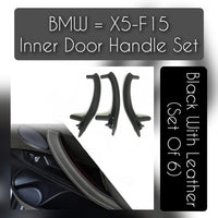 BMW X5 F15 inner door handle set with leather – 6-piece interior upgrade for 2013–2018 models, luxury replacement with OEM fit and finish