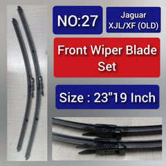 Front Wiper Blade Set (23'19 Inch) Compatible with JAGUAR XJL & XF (Old Model) Tag-WBF-27