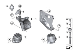 Front Right/Left Engine Motor Mount 22116773742 Compatible With BMW 3 Series E90 & X1 E84