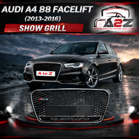RS4 Quattro Silver Honeycomb Show Grill Compatible With Audi A4 B8 Facelift (2013-16) Tag No.15