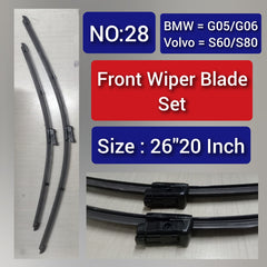 Front Wiper Blade Set (26'20 Inch) Compatible with BMW X5 G05 & X6 G06 & VOLVO S60 S80 Tag-WBF-28