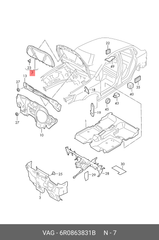 Bonnet Hood Sheild 6R0863831B Compatible With VW POLO V (6R1, 6C1), POLO V Saloon (602, 604, 612, 614) | VENTO (2009-2017) Tag No.1