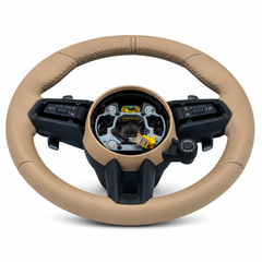 Beige Smooth Leather Steering Wheel Compatible With Porsche All Models