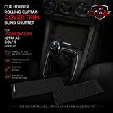 Water Cup Holder Roller Blind Cover, Center Console Armrest Cup Holder Slide Roller Cover Shutters Trim 5KD86253182V Compatible With Volkswagen jetta A5 Golf 5