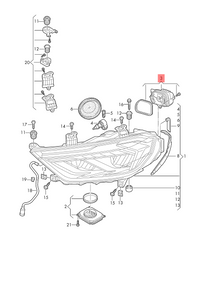 LED RIGHT Headlight Daytime Running Light Module 82A998474 Compatible With AUDI A1 S1 Tag No.249