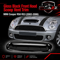 Gloss Black Front Hood Scoop Vent Trim Compatible With MINI Cooper R50 R53 (2002-2006)