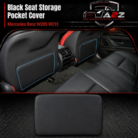 Black Seat Storage Pocket Cover 20591053209J69 Compatible With Mercedes Benz C-CLASS W205 & E-CLASS W213 & GLC W253 & CLS W257