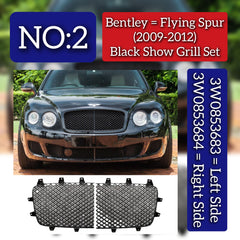 Black Show Grill Set Left 3W0853683 & Right 3W0853684 Compatible With Bentley Flying Spur (2009-2012) Tag No.2