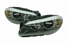 Headlight Headlamp Left Headlight Headlamp Left 63117203241 & Right 63117203242 (Without Blaster) Compatible With BMW 5 Series F10 (2011-14) Helogen Tag No.58