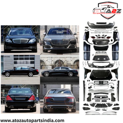 A To Z Compatible With Mercedes Benz S Class W221 (2006-2014) Upgrade Facelift Convert To W223 2024 Lci Maybach Bumper Body Kit Hood Fender Skirts Headlight Taillight Glass With Door (Shipping Cost Not Included In Price)