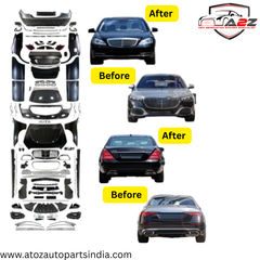 A To Z Compatible With Mercedes Benz S Class W221 (2006-2014) Upgrade Facelift Convert To W223 2024 Lci Maybach Bumper Body Kit Hood Fender Skirts Headlight Taillight Glass With Door (Shipping Cost Not Included In Price)