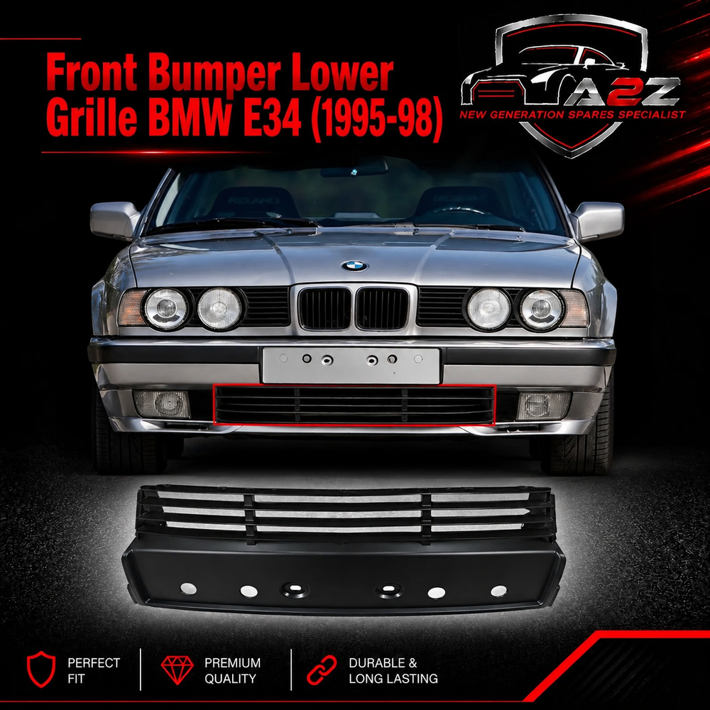 Front Bumper Lower Grille 51111934337 Compatible With BMW 5 Series E34 (1995-98)