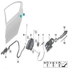 Rear Door Latch Right (With Motor) 51225A36E16 & 51227185688 Compatible With BMW & 7 (F01, F02, F03, F04)