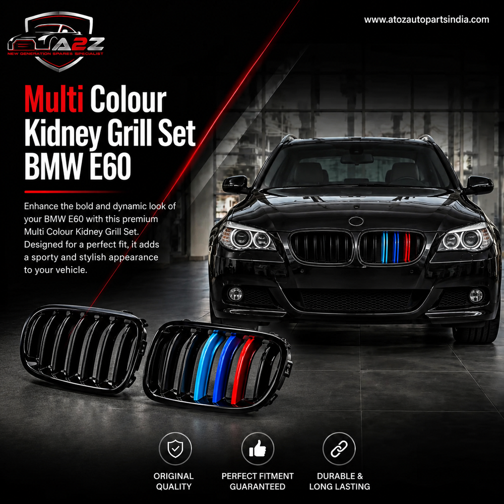 Multi Colour Kidney Grill Set 51137065701=L.H & 51137965702=R.H Compatible With BMW 5 Series E60 Tag 1