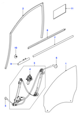 Front Left Power Window Regulator With Motor C2Z31201 Compatible with JAGUAR XF I (X250)