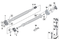 Driveshaft Center Support Bearing Mount 26127564695 Compatible With BMW 5 Series F10 & 7 Series F01, F02, F03, F04