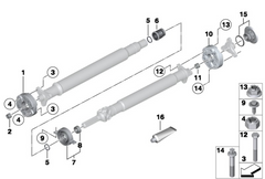 Drive Shaft Center Support Bearing Mount 26127558745 Compatible With BMW X3 F25 & X5 E70 F15, F85 & X6 E71, E72 F16, F86