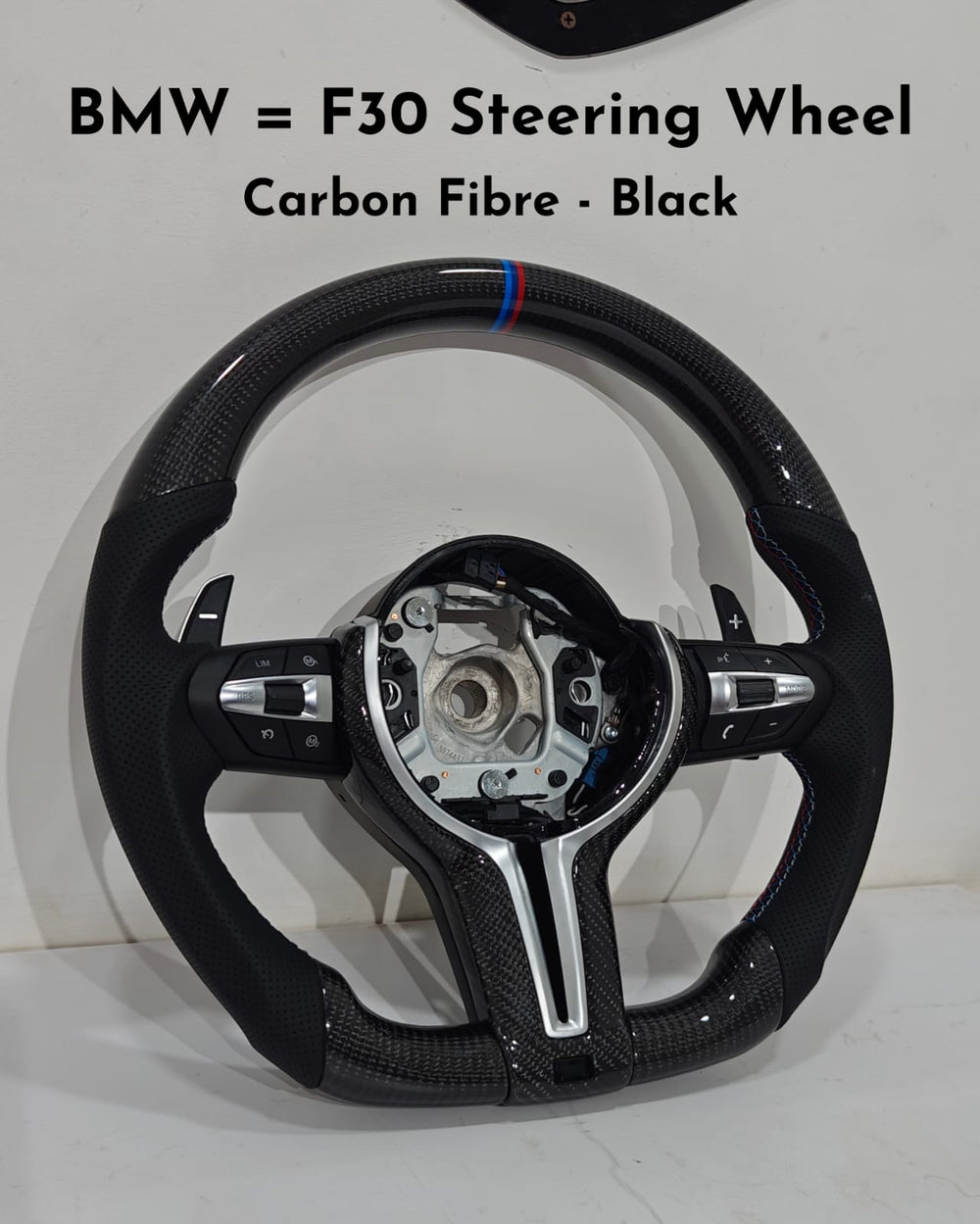 Carbon Fibre Black Steering Wheel Compatible With BMW F30