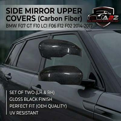 Side Mirror upper cover (Side Mirror cover) Carbon Fiber Horn Model Left 51167308683 & Right 51167308684 Compatible With BMW 5 Series F07 GT & F10 LCI & 6 Series F06 F12 & 7 Series F02 2014-2017 TAG-SMC-60