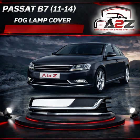 Fog Lamp Cover With Glossy + Double Chrome Left 3AA853665 & Right 3AA853665 3AE807459 Compatible With VW PASSAT B7 (2011-2014) No.140