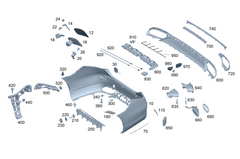 Rear Bumper Chrome Left 2238856000 Right 2238855900 Compatible With Mercedes-Benz S-Class (W223) Tag No.244
