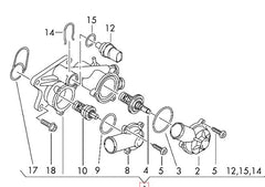 Thermostat housing 03C121111AM Compatible with SKODA FABIA II (542) & VW JETTA IV (162, 163, AV3, AV2)
